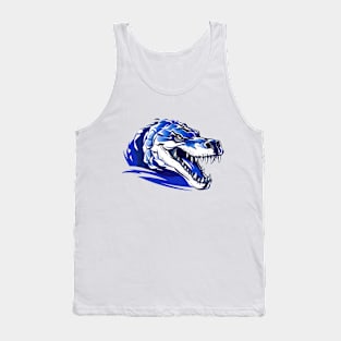 Blue Crocodile Head Logo Tank Top